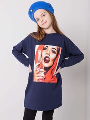 Хлопковая туника темно-синего цвета для девочки. цена и информация | Рубашки для девочек | 220.lv