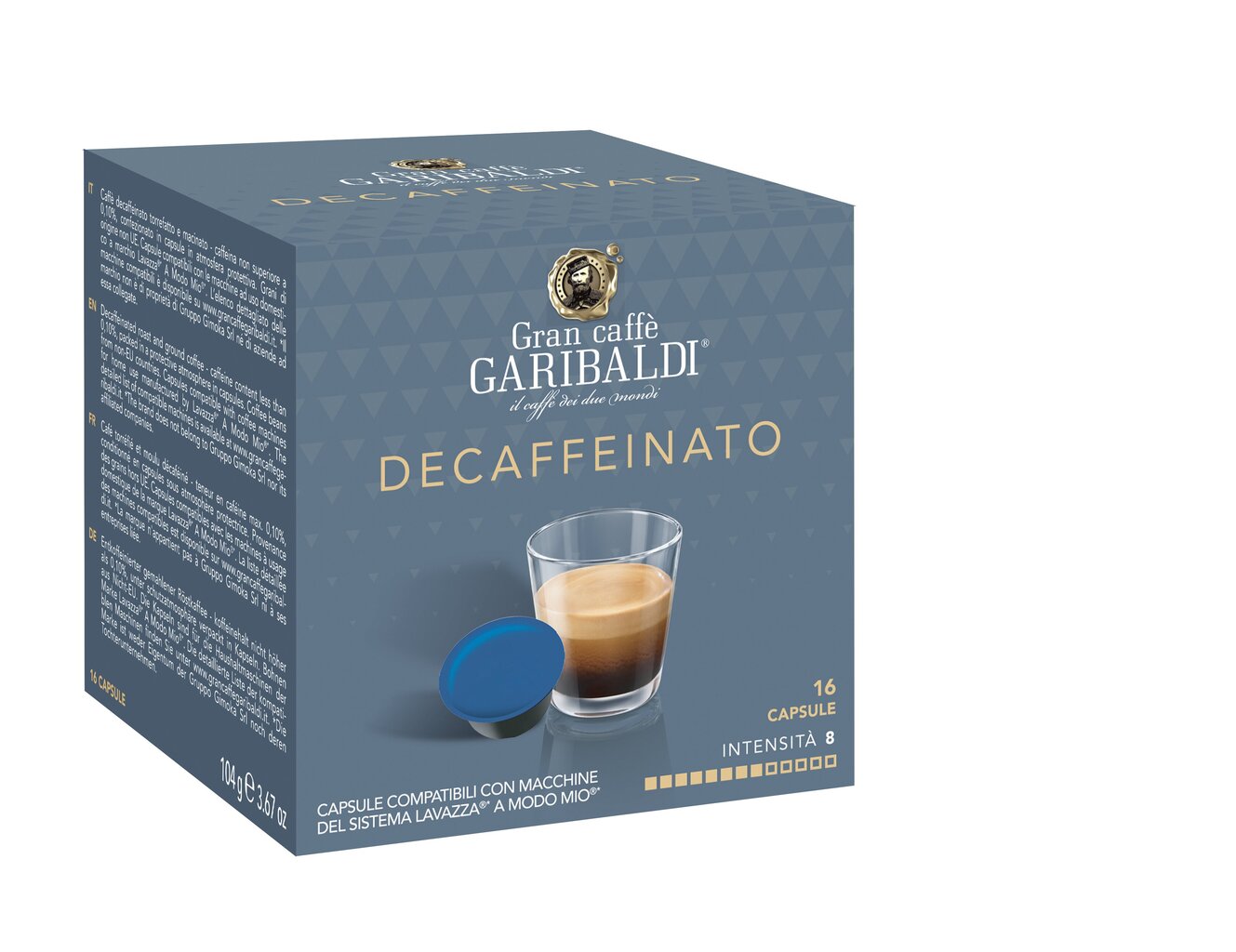 16 gab. Kafijas kapsulas Lavazza A Modo Mio aparātiem, Gran Caffe Garibaldi - Decaffeinato цена и информация | Kafija, kakao | 220.lv