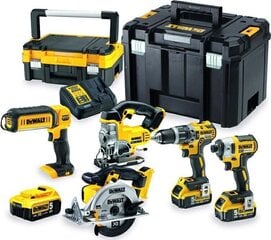 Набор аккумуляторных инструментов 18V XR 3x5Ah DeWALT DCK551P3T-QW цена и информация | Механические инструменты | 220.lv