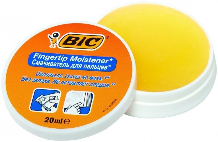 Mitrinošs krēms pirkstiem Bic Accounting Fingertip Moistener 20 ml, 6 gab. iepakojumā, 897178 cena un informācija | Kancelejas preces | 220.lv