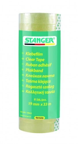 Caurspīdīga lente STANGER, 19 mm x 33 m, 8 gab 18062 cena un informācija | Kancelejas preces | 220.lv