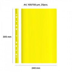 <p>Папка с прозрачной обложкой AD Class 100/150, 25 шт./упаковке, цвет желтый</p>
 цена и информация | Канцелярия | 220.lv