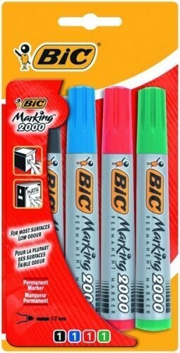 Permanenta marķieris BIC ECO 2000 2-5 mm, 4 gab., 020040 cena un informācija | Rakstāmpiederumi | 220.lv