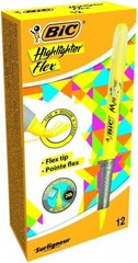 BIC Highlighter FLEX, 1-4 mm, dzeltens, 12 gab (448919) cena un informācija | Rakstāmpiederumi | 220.lv