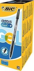 Gela pildspalva BIC CRISTALGEL 0,7 mm, melna, 20 gab., 721286 cena un informācija | Rakstāmpiederumi | 220.lv