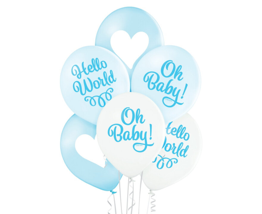 12"/30cm Balonu komplekts "Oh Baby Boy", 6 gab цена и информация | Baloni | 220.lv