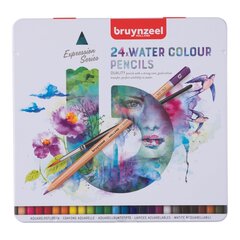 Krāsu zīmuļi BRUYNZEEL EXPRESSION Aquarel, 24 krāsas cena un informācija | Modelēšanas un zīmēšanas piederumi | 220.lv