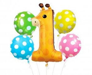 Folijas baloni - komplekts Žirafe numur 1 cena un informācija | Baloni | 220.lv