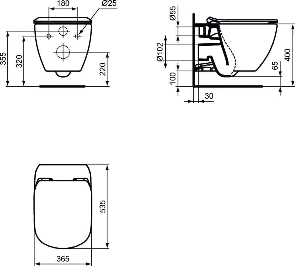 WC pakarināms Ideal Standard Tesi Aquablade cena un informācija | Tualetes podi | 220.lv