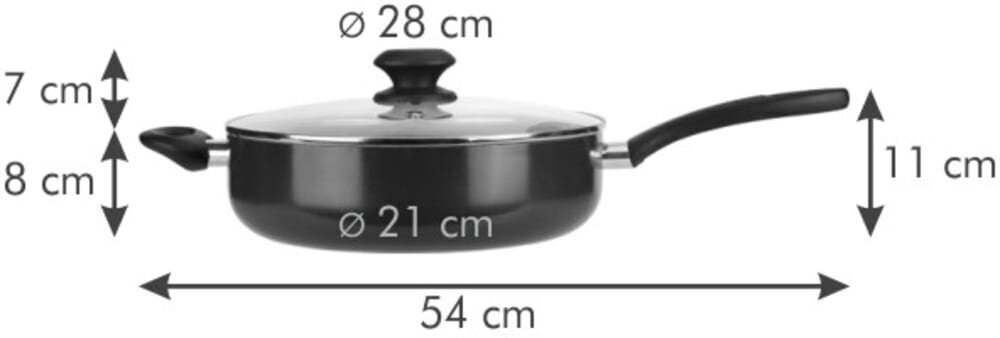 Tescoma Presto dziļa panna ar vāku, ø28 cm cena un informācija | Pannas | 220.lv