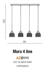 Azzardo подвесной светильник Mora 4 AZ2111 цена и информация | Настенный/подвесной светильник Eye Spot 11 BL, чёрный | 220.lv