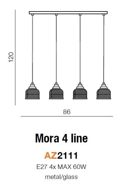 Azzardo piekaramā lampa Mora 4 AZ2111 cena un informācija | Piekaramās lampas | 220.lv