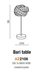 Azzardo galda lampa Bari AZ2106 цена и информация | Настольные светильники | 220.lv