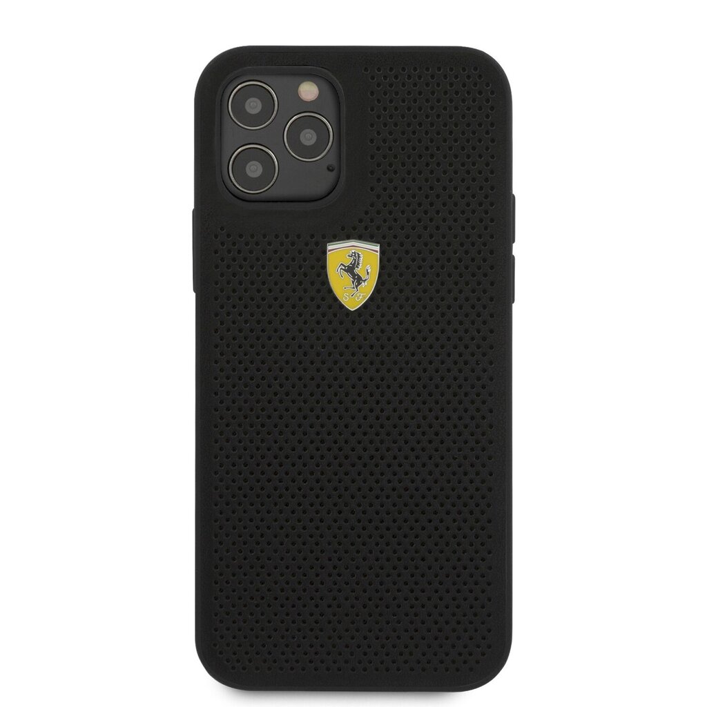 Ferrari On Track Perforated Cover priekš iPhone 12/12 Pro 6.1 Black cena un informācija | Telefonu vāciņi, maciņi | 220.lv