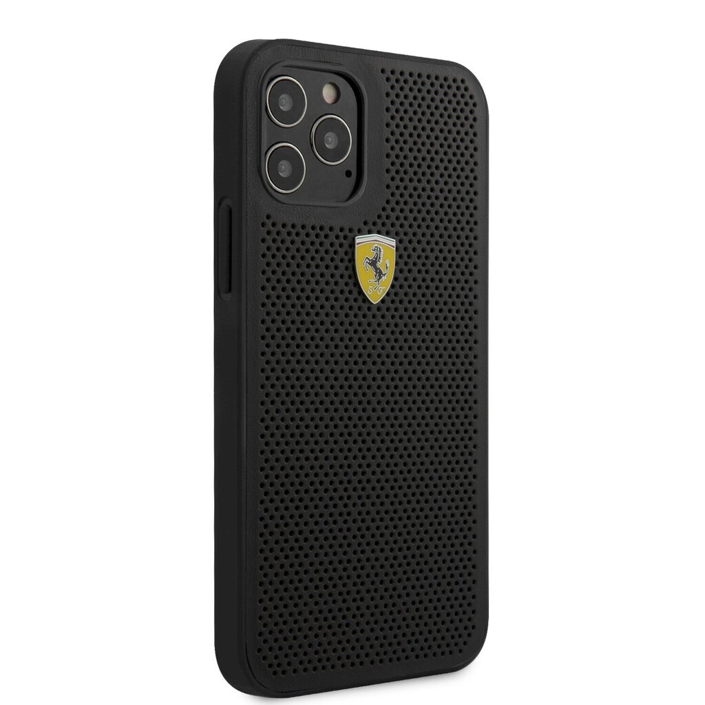 Ferrari On Track Perforated Cover priekš iPhone 12/12 Pro 6.1 Black cena un informācija | Telefonu vāciņi, maciņi | 220.lv