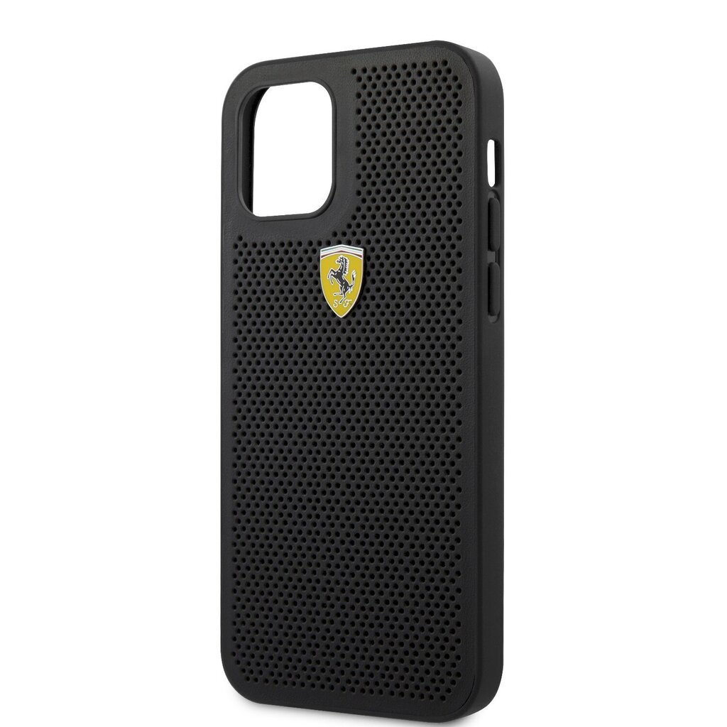 Ferrari On Track Perforated Cover priekš iPhone 12/12 Pro 6.1 Black cena un informācija | Telefonu vāciņi, maciņi | 220.lv