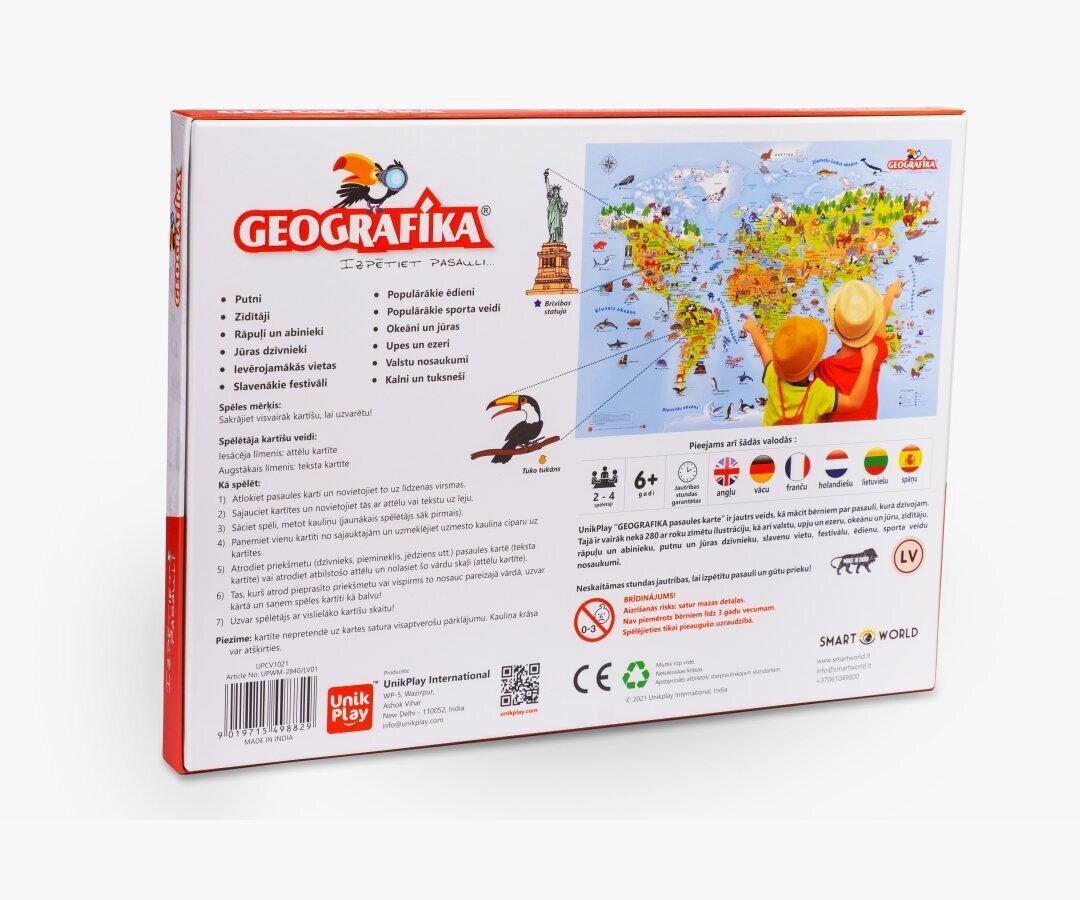 Ģeogrāfijas spēle "GEOGRAFIKA pasaules karte" LV цена и информация | Galda spēles | 220.lv