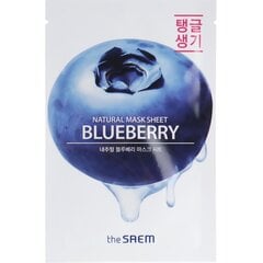 Тканевая маска с экстрактом голубики The Saem Natural Mask Sheet Blueberry, 30г цена и информация | Маски для лица, патчи для глаз | 220.lv