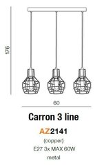 Azzardo подвесной светильник Carron 3 AZ2141 цена и информация | Настенный/подвесной светильник Eye Spot 11 BL, чёрный | 220.lv