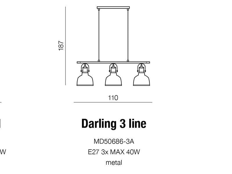Azzardo piekarams gaismeklis Darling 3 AZ2144 cena un informācija | Piekaramās lampas | 220.lv
