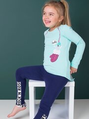 Хлопковая блузка мятного цвета для девочки. цена и информация | Рубашки для девочек | 220.lv