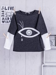Хлопковая блузка для девочки, темно-серая цена и информация | Рубашки для девочек | 220.lv