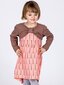 Kokvilnas bērnu kleita ar apdruku un garām piedurknēm, persiku krāsā. 2016101007877 цена и информация | Kleitas meitenēm | 220.lv