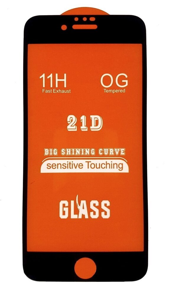 Hallo Full Face 21D Tempered Glass Aizsargstikls ar rāmītī Apple iPhone 6 / 6s cena un informācija | Ekrāna aizsargstikli | 220.lv