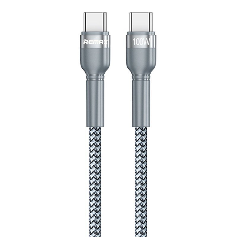 Remax Jany Series Nylon Braided vads, USB Type C, 1 m, sudrabains цена и информация | Savienotājkabeļi | 220.lv