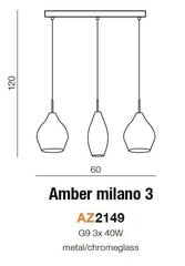 Azzardo подвесной светильник Milano 3 AZ2149 цена и информация | Настенный/подвесной светильник Eye Spot 11 BL, чёрный | 220.lv
