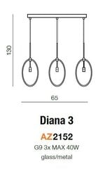 Azzardo piekaramā lampa Diana 3 AZ2152 цена и информация | Люстры | 220.lv