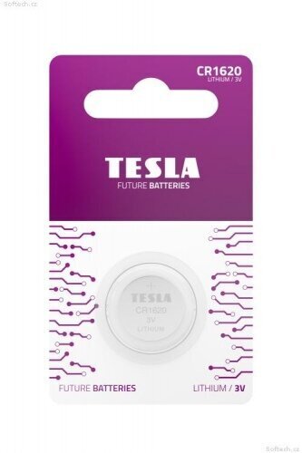 Baterija Tesla CR1620, litija, 60 mAh, 1 gab. cena un informācija | Baterijas | 220.lv