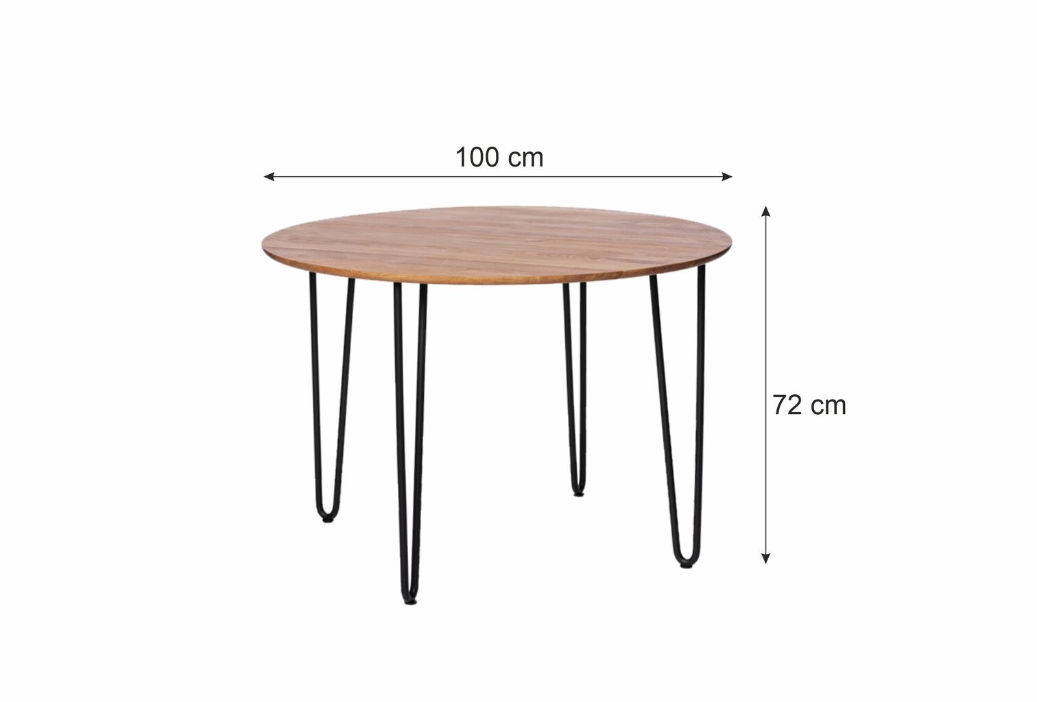 Pusdienu galds Hairpin Round, ražots Lietuvā cena un informācija | Virtuves galdi, ēdamgaldi | 220.lv