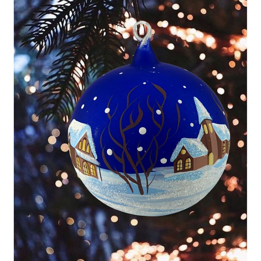 Ziemassvētku eglītes rotājums, 1 gab., 8 cm, zils cena un informācija | Eglīšu rotājumi | 220.lv