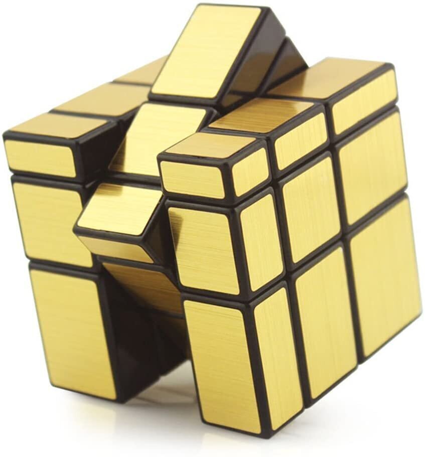 Spoguļrotaļlieta - galvas mežģis Rubika kubs 3x3, Zelts cena un informācija | Galda spēles | 220.lv
