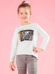 Блузка цвета экрю для девочки с пайетками и принтом. цена и информация | Рубашки для девочек | 220.lv