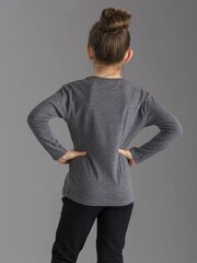 Блуза темно-серая для девочки с жемчужной аппликацией. цена и информация | Рубашки для девочек | 220.lv