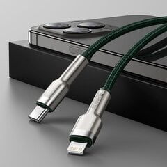 Baseus Cafule Series Metal Data USB Type C - Lightning Cable Power Delivery 20 W 2 m green (CATLJK-B06) цена и информация | Кабели для телефонов | 220.lv