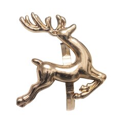 Metāla zelta krāsas salvešu gredzens Christmas Deer cena un informācija | Galdauti, salvetes | 220.lv