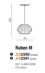 Azzardo piekarams gaismeklis Ruben M AZ2380 cena un informācija | Lustras | 220.lv