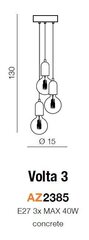 Azzardo piekaramā lampa Volta 3 AZ2385 cena un informācija | Lustras | 220.lv