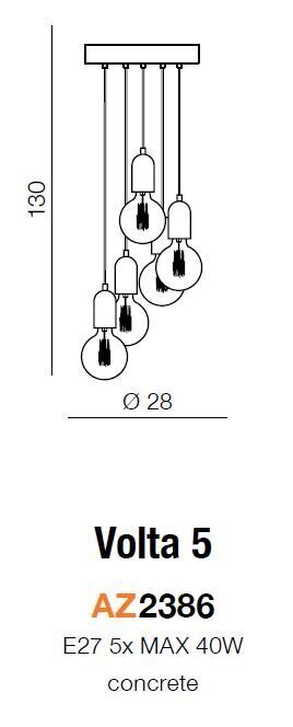 Azzardo piekaramā lampa Volta 5 AZ2386 cena un informācija | Lustras | 220.lv