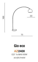 Azzardo stāvlampa Gio Eco AZ2408 cena un informācija | Stāvlampas | 220.lv