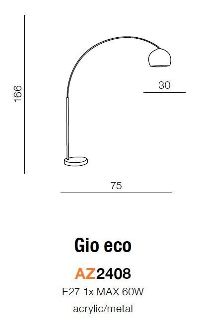 Azzardo stāvlampa Gio Eco AZ2408 cena un informācija | Stāvlampas | 220.lv
