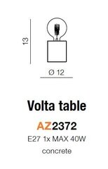 Azzardo galda lampa Volta Table AZ2372 цена и информация | Настольные лампы | 220.lv