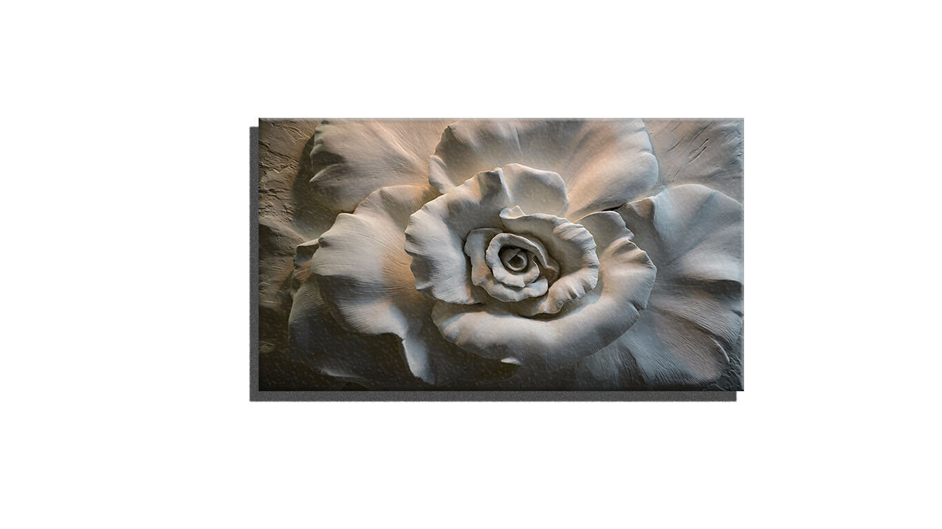 3D reprodukcija Balts rozes zieds цена и информация | Gleznas | 220.lv