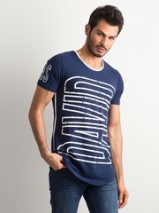 Vīriešu tumši zils apdrukāts t-krekls. Navy blue M цена и информация | Мужские футболки | 220.lv