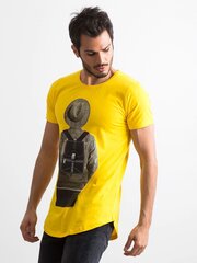 Vīriešu dzeltenais krekls ar apdruku Yellow S cena un informācija | Vīriešu T-krekli | 220.lv