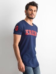 Vīriešu tumši zils t-krekls Navy blue S цена и информация | Мужские футболки | 220.lv