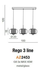 Azzardo piekarams gaismeklis Rego 3 Line AZ2453 cena un informācija | Piekaramās lampas | 220.lv